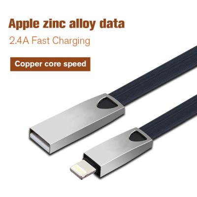 China Black  2.4A Zinc alloy data cable  USB 2 Triphenyl Phosphate C Cable, Speed  480mbps for sale