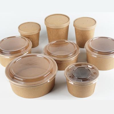 China Recyclable Biodegradable Disposable PLA Printed Design Craft Paper Bowl Yogurt Cups With Logo And Lids For Food for sale