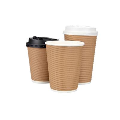 China Double Ripple Paper Cups Recyclable Biodegradable Single Wall Disposable Coffee Printed Cups Yogurt Cups for sale