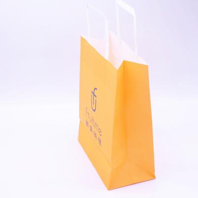 China Recyclable Food Grade Paper Bag Recyclable Greaseproof Biodegradable Hang Crown Victory Shopping Carrier Bags Kraft Guan Paper Bags with Handles for Christmas Gift for sale