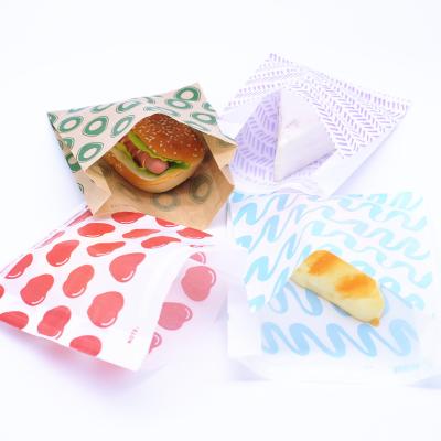 China Recyclable and Degradable Recyclable and Degradable Food Grade Bakery Packaging Cookie Sandwich Lunch Cookie Sandwich Lunch Bag V Point Bottom Paper Bags for sale