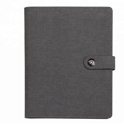 China A5 6 ring binder PU loose leaf powerbank printed leather notebook for sale