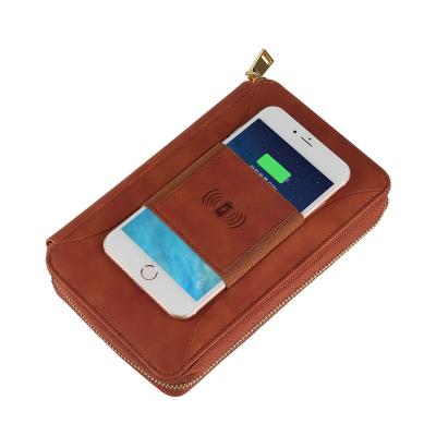 China With Clutch Power Bank 2020 New Fashion PU Leather Wallet Power Bank Long Purse Multifunctional Design for sale