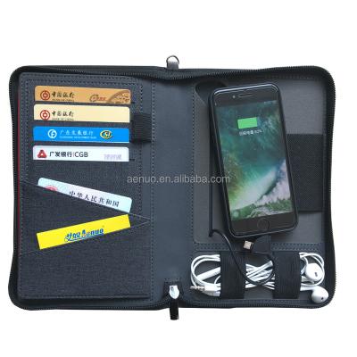 China Portable Passport Holder Travel Card Holder Hotsale Wallet With Power Bank For Phone Holder for sale