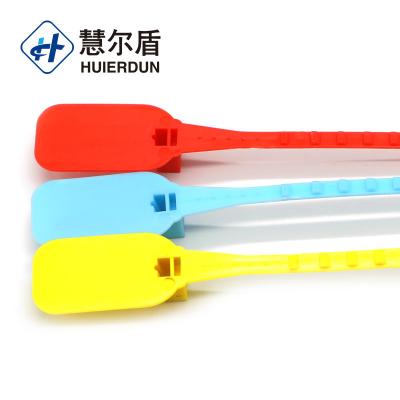 China High security HED-PS159 adjustable barcode security plastic seal for for bag length: 300/400/500mm for sale