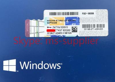 China 32 / 64 Bit Windows 7 Working Product Key 1 Key For 1 PC , English Language for sale