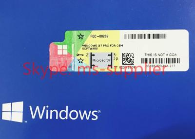 China OEM Package Windows 7 Pro Pack 1 DVD & Key Code COA License , Windows 7 Software for sale