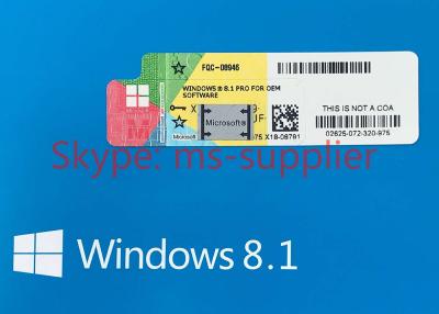 China Update Windows COA License Sticker Windows 8.1 Pro Pack 32 Bit Or 64 Bit for sale