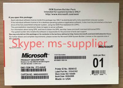 China Original en línea 2008 de la activación de la versión 5CAL Windows Server del OEM del pedazo completo del DVD 64 en venta