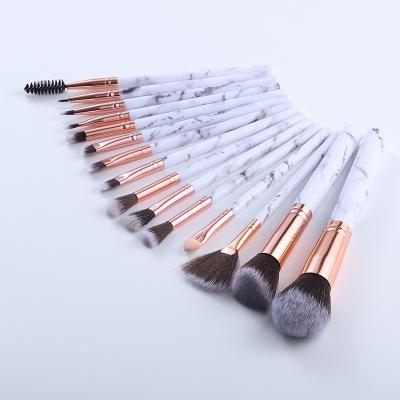 China OEM/ODM Face Marble Makeup 15Pcs Makeup Brush Private Label Customized Makeup Brush Set for sale