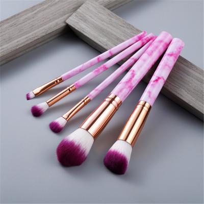 China OEM/ODM Face Marble Makeup 5Pcs Set Brush Customized Professional Private Label Makeup Brush for sale