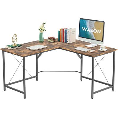 China Corner Modern Wood Desk Multifunctional L Shaped Desk For Two Computer Computer PC Desk for sale