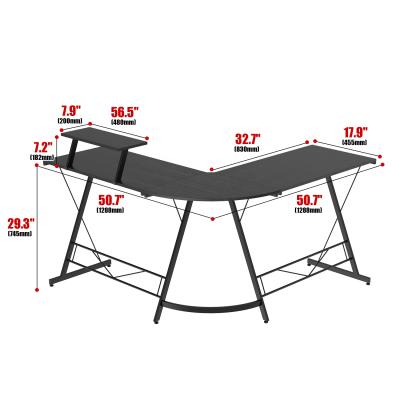 China Customizable Popular Computer Desk Gaming L Shaped Desk With Home Office Round Corner Desk for sale