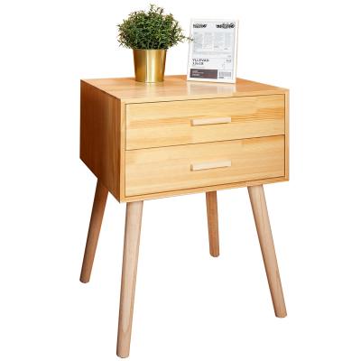 China Customizable Modern Wood Bed Side Table With Drawers Night Stand Bedside Table Wood End Table for sale