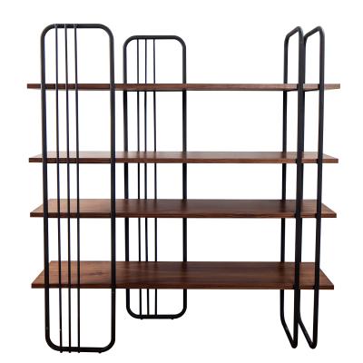 China Customizable Wholesale Modern Design Living Room Book Rack 4 Tier Wooden Shelf Bookcase For Book for sale