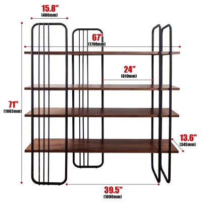 China Apartment Display Rack Customizable Hot Sale Elegant Rustic Wooden Bookcase for sale