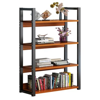 China Customizable 4 Tier Living Room Modern Furniture Shelf Wooden Bookcase Shelf for sale