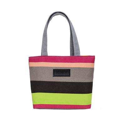 China Other Wholesale Luxury Handbags Tote Bags Canvas Hot Selling Casual Striped Tote Bag For Purchasing for sale