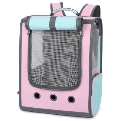 China Panoramic Breathable Soft Viable EVA Pink Fashion High Quality Carry Bag Pet Carrier Shoulder Bag Travel Bag Carrier Luggage for sale