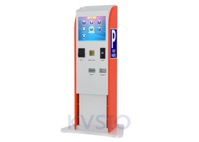 China Anti Corrosion Steel Parking Lot Pay Machines 15 Inch Monitor With Bill Coin Validator for sale