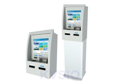 China Card Dispenser Free Standing Kiosk 17 / 19 Inch Screen Size For Telecom Transportation for sale