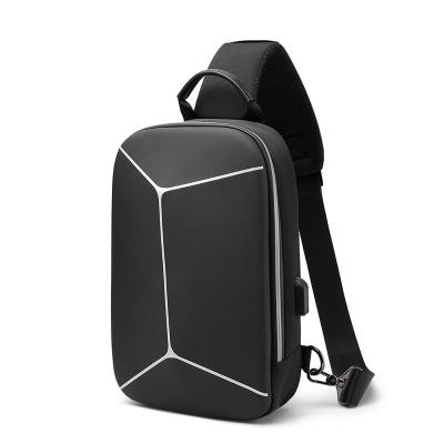 China With USB 2022 new EVA forming men's anti-theft tide trunk men's waterproof bag inclined backpack small square bag for sale