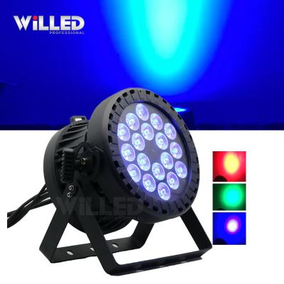 China IP65 18*10w ​​Rgbw 4in1 Concert Led Par 64 Outdoor DJ Light Waterproof Stage Light Up Lighting Flat Thin Par Wedding LED for sale