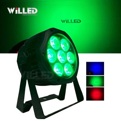 China Par 64 7* 15w Outdoor Light Par Concert Mini RGBW DMX LED Par PI65 Slim Par 7* 12W Led Outdoor for sale