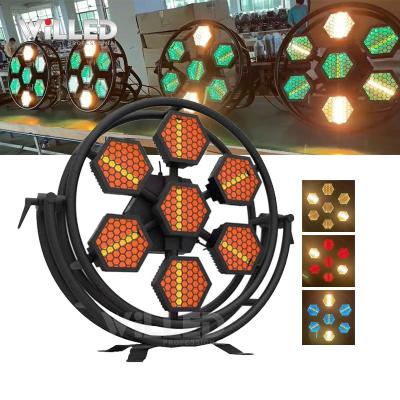 China Retro Concert Strobe Light 7pcs 60w +RGB Warm White Audio Disco Stage Background Led Vintage Halogen Stage Light for sale