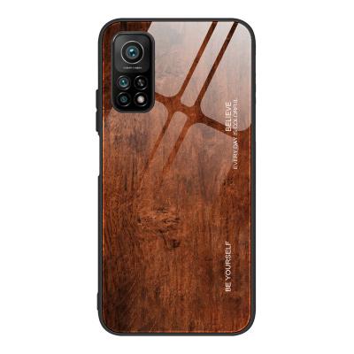 China Luxury Anti-fall Senlancase Grain Tempered Glass TPU PC Phone Skin Cover Wooden Case For Xiaomi poco x3 NFC Redmi NOTE 9S 9 pro K30 9A 8 8A for sale