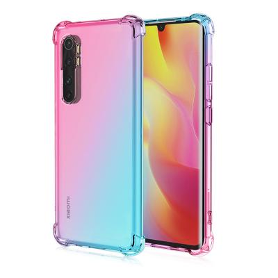 China Hot Sale Anti-fall Senlancase Colorful Shockproof TPU Phone Covers For Xiaomi Note 10 Lite Rainbow Colored Gradient Case for sale