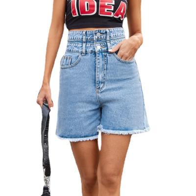 China Breathable All-Match Single Dots 4 Pants High One Size Woman S Line Denim Shorts Dropshipping for sale