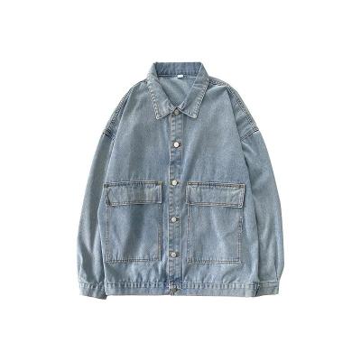 China Breathable Korean Version Customization High Street Loose Professional Distressed Denim Jackets for sale