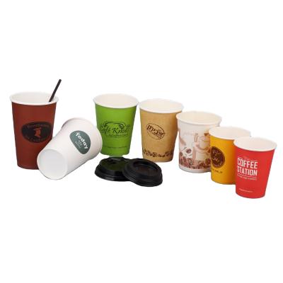 China TheBest Disposable Hot Drinks Paper Cup with Sleeve and Lid Custom Biodegradable Coffee Packaging Cups 12oz 16oz for sale