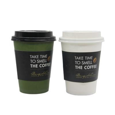 China Disposable White Paper Cup 12oz White Customized Cup Paper Coffee Cup With Lid for sale