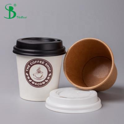 China Nature Disposable Cup Single Wall Disposable Paper Cup Printed Hot Coffee Cup 4oz With Lids for sale