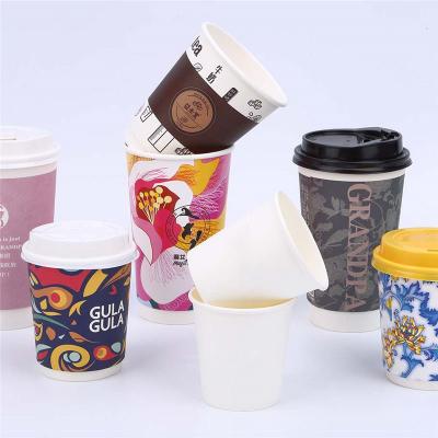 China Recycled Materials 280ml 420ml 530ml Printed Single Wall Disposable Paper Cups Coffee Cups Drinkware Hot Cup for sale