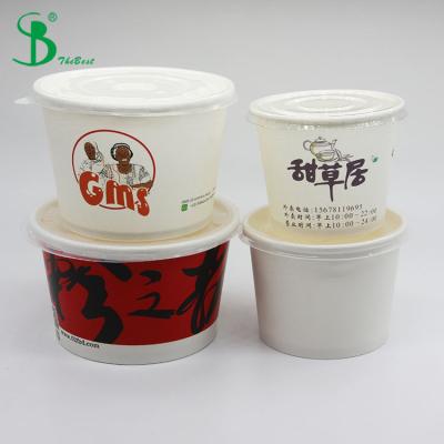 China Disposable hot sale food container rice and noodle soup thick paper bowl take away paper bowl for sale