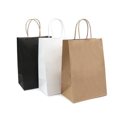 China Disposable Craft Paper Bags Custom Sizes Printed Logo Eco - Friendly Disposable Food One Paper Packing Bags for sale