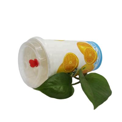 China Disposable White PP Coffee Paper Cup Disposable 90mm Plastic Lid With Red Plug for sale