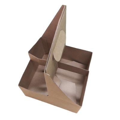 China Disposable Paper Cup Holder Disposable To Go Coffee 4 Cup Paper Holder for sale