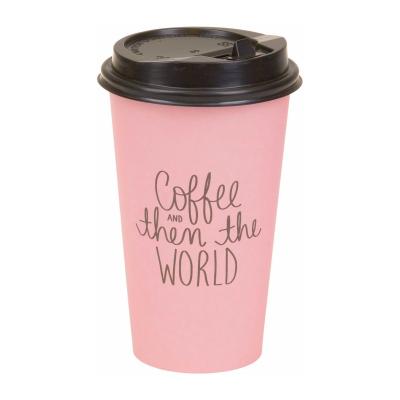 China 16 0Z Disposable Biodegradable Eco Friendly Coffee Paper Cup Coffee Sugar Cane Printed Paper Cups for sale