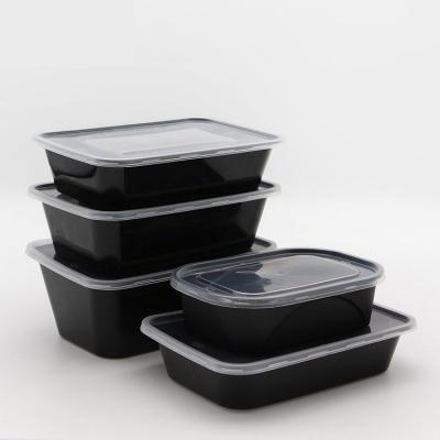 China Heatable 17oz 22oz 25oz 34oz 42oz Disposable Rectangle Plastic Food Lunch Packaging Box Take Out Microwavable Storage Meal Prep Container for sale