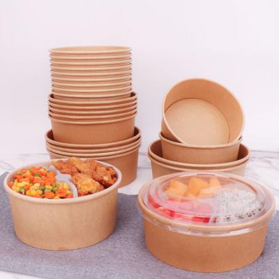 China Recycled Materials Fast-food Salad Takeaway Food Lunch Box Paper Food Box Disposable With Lids for sale