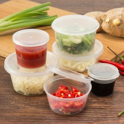 China Recyclable 100ml 4 oz And Multiple Sizes Ready Stock Pulp Condiment Sauce Cup Restaurant Packaging With Lid for sale