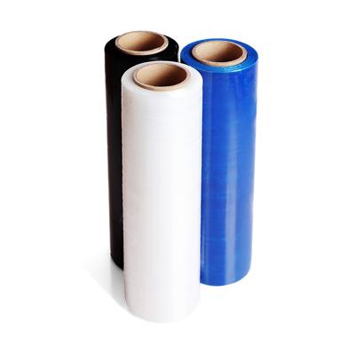 China Moisture Proof Plastic Wrap Strech Film Roll 23 Micron Polyethylene Wrapping Stretch Film Roll for sale