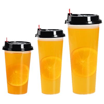 China Single Wall Factory Direct Sale Bubble Boba Tea U Shape Injected PP Plastic Cup for sale