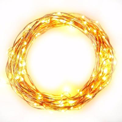 China Copper Wire 100M Shenzhen Factory Christmas Micro Copper Wire Gold LED Fairy Lights for sale