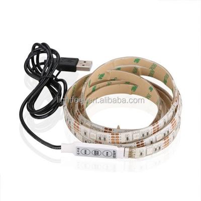 China Residential Bright Flexible SMD5050 DC5V RGB TV Backlight1.5m+micro controller+USB LED Flexible Strip Ultra Light Led Strip Light for sale