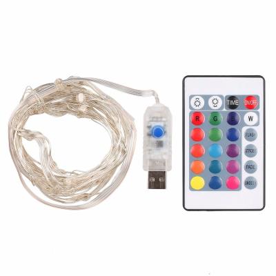 China Other LED String Fairy Lights USB/AC Powered with Timer Dimmable Remote Control, 16ft 50 LED Multi Color Copper Wire for Christmas for sale